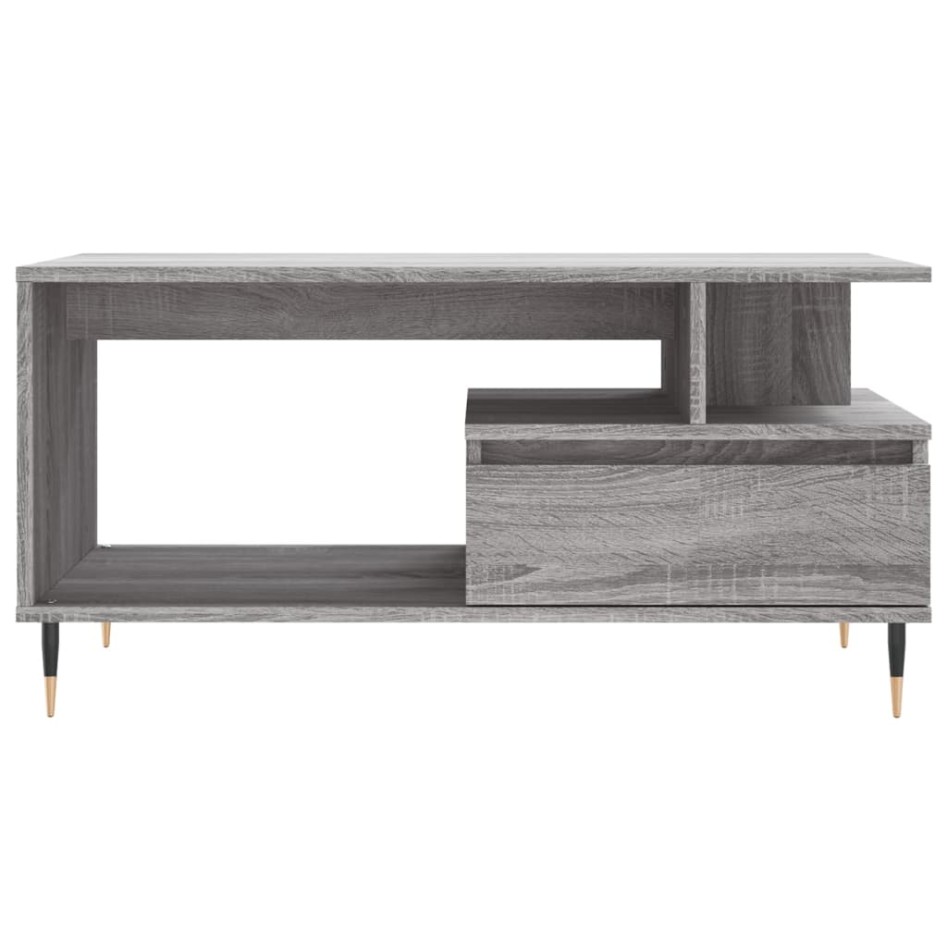 Mesa de centro madera contrachapada gris Sonoma 90x49x45