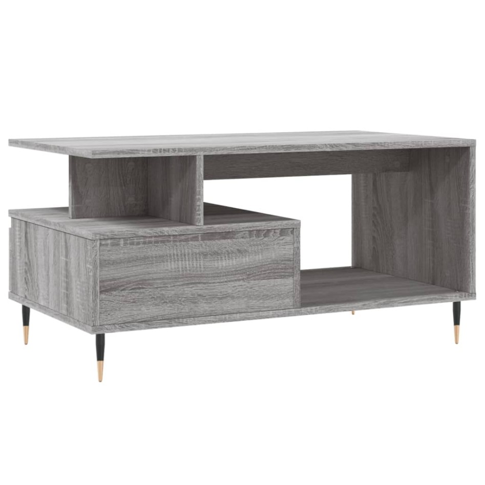 Mesa de centro madera contrachapada gris Sonoma 90x49x45