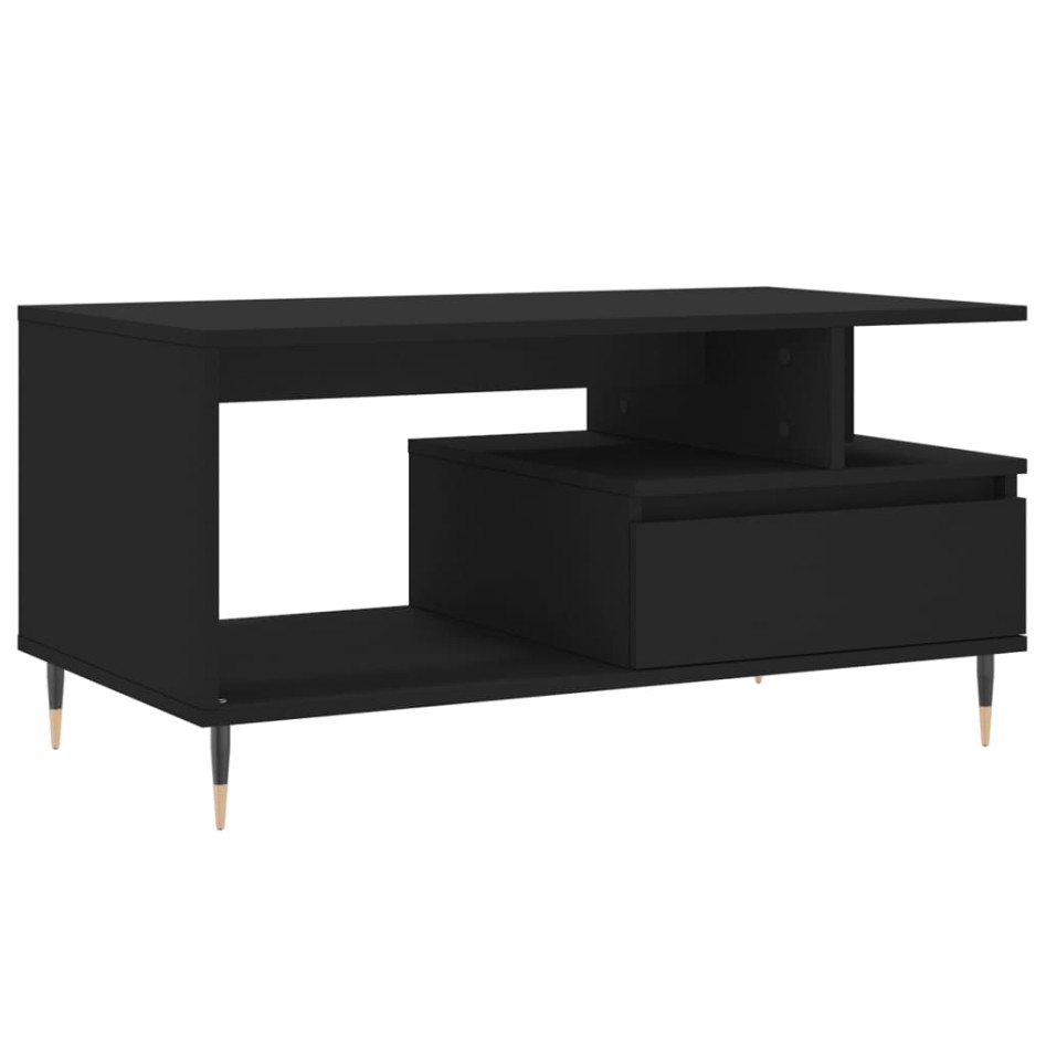 Mesa de centro madera contrachapada negro 90x49x45