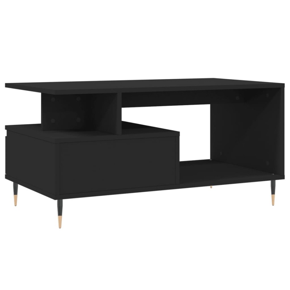 Mesa de centro madera contrachapada negro 90x49x45