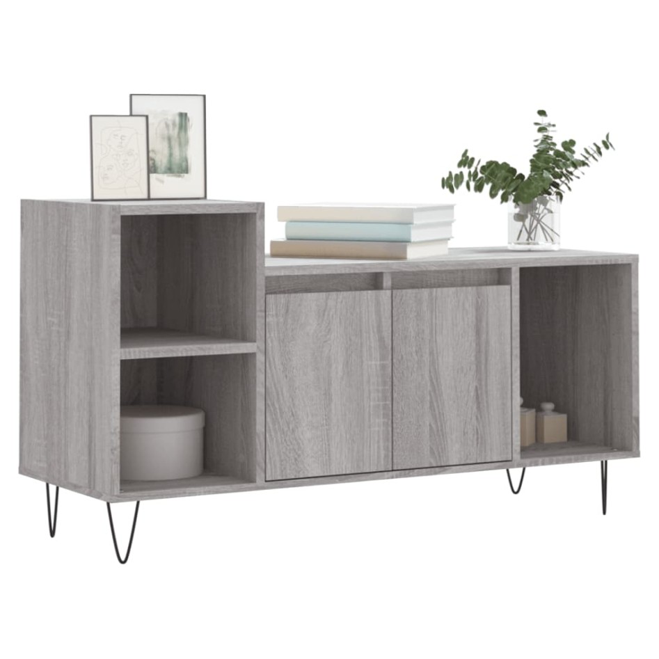 Mueble de TV madera contrachapada gris Sonoma 100x35x55