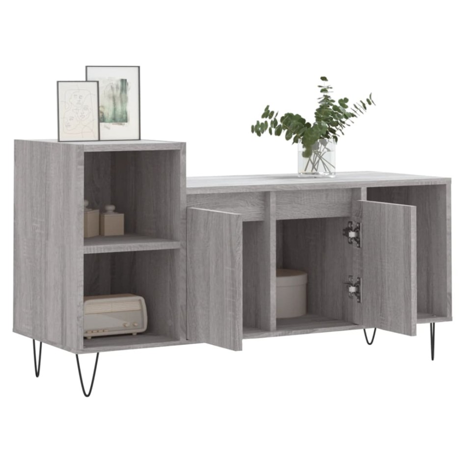 Mueble de TV madera contrachapada gris Sonoma 100x35x55