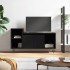 Mueble para TV madera contrachapada negro 100x35x55