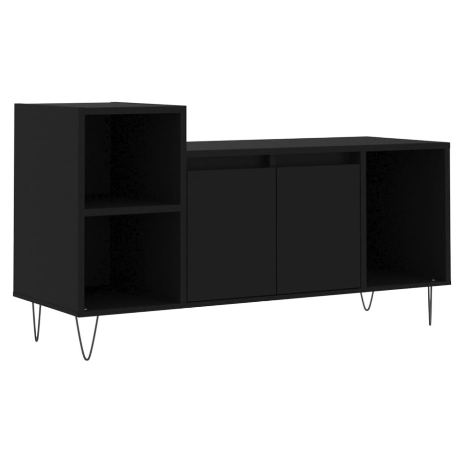 Mueble para TV madera contrachapada negro 100x35x55