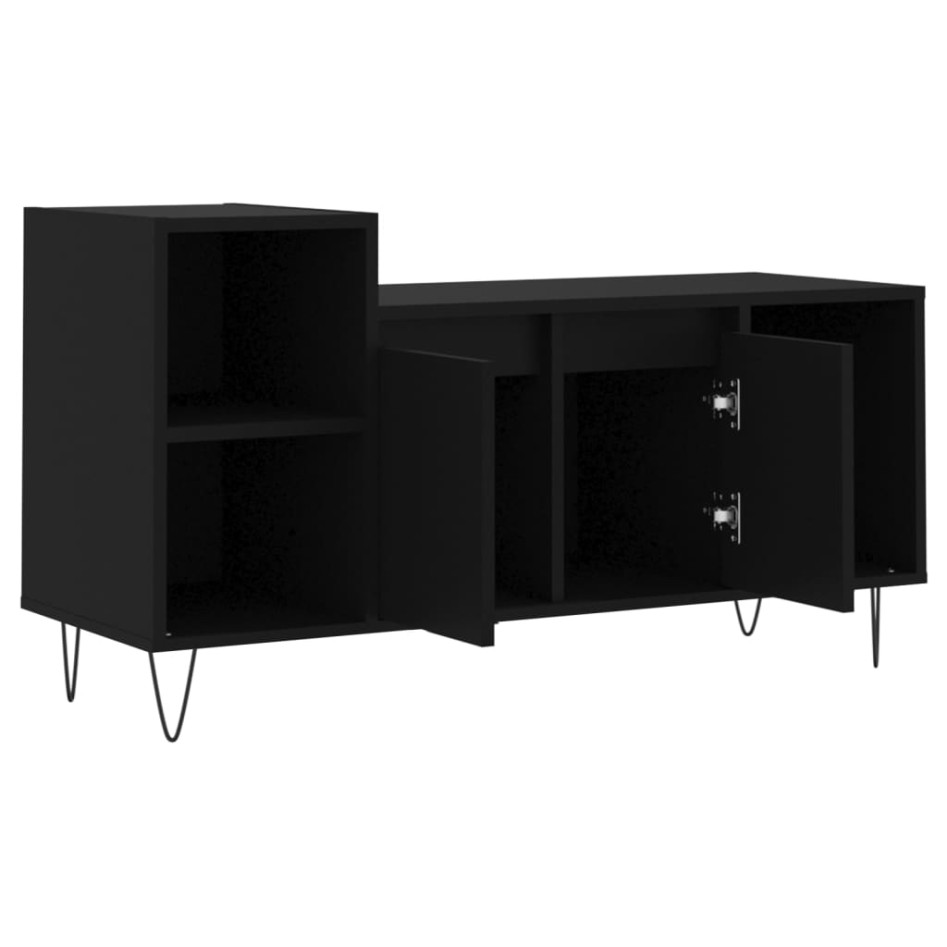 Mueble para TV madera contrachapada negro 100x35x55