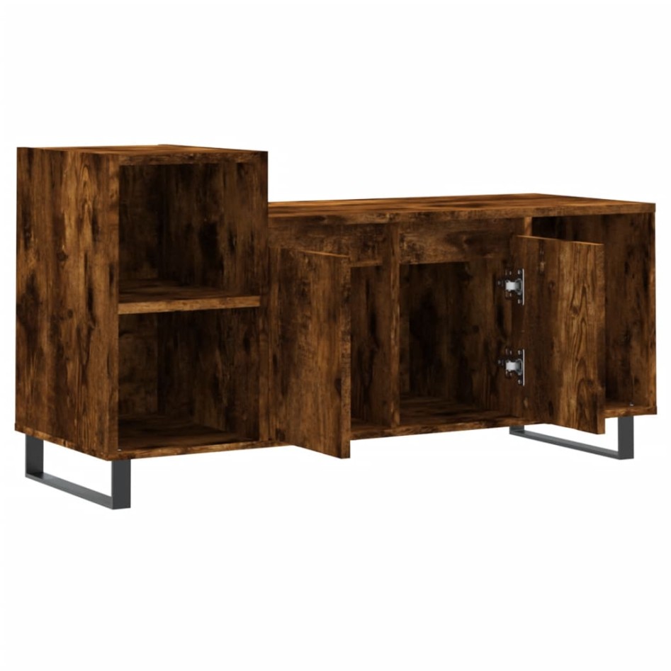 Mueble para TV madera contrachapada roble ahumado 100x35x55