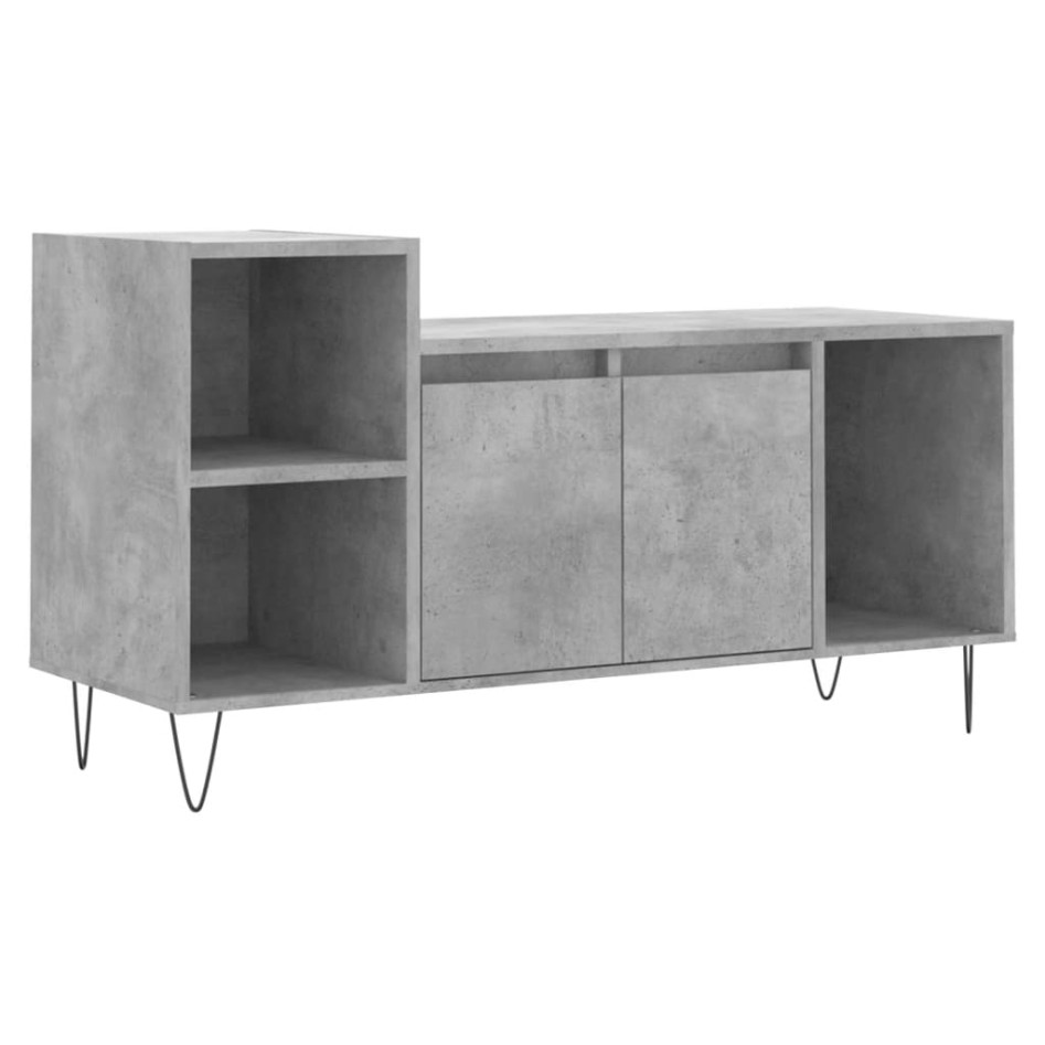 Mueble para TV madera contrachapada gris hormigón 100x35x55