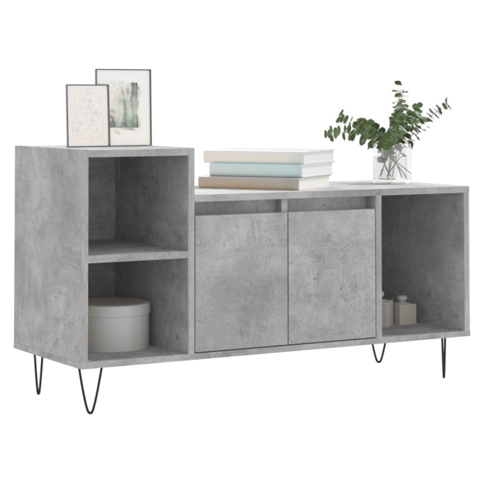 Mueble para TV madera contrachapada gris hormigón 100x35x55