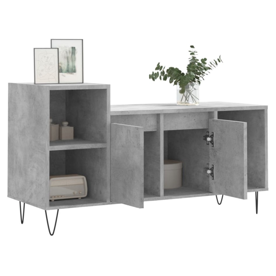 Mueble para TV madera contrachapada gris hormigón 100x35x55