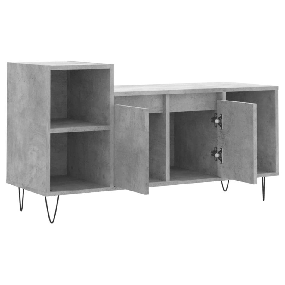 Mueble para TV madera contrachapada gris hormigón 100x35x55