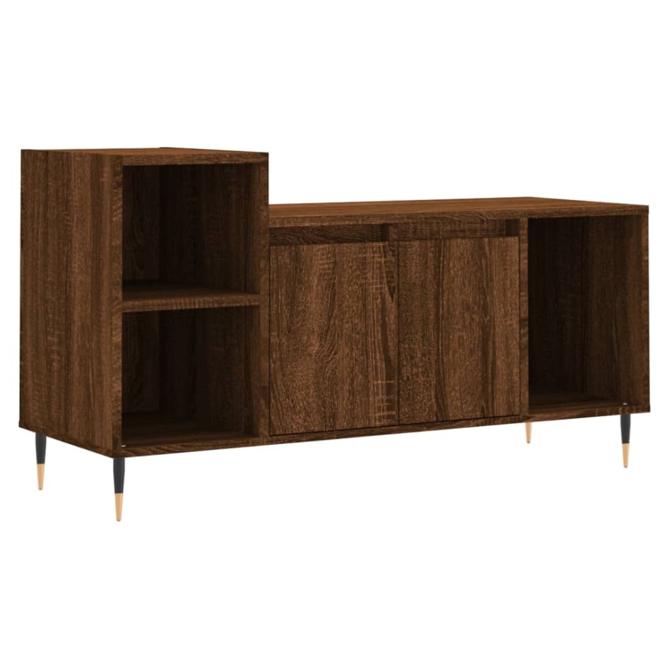 Mueble para TV madera contrachapada marrón roble 100x35x55