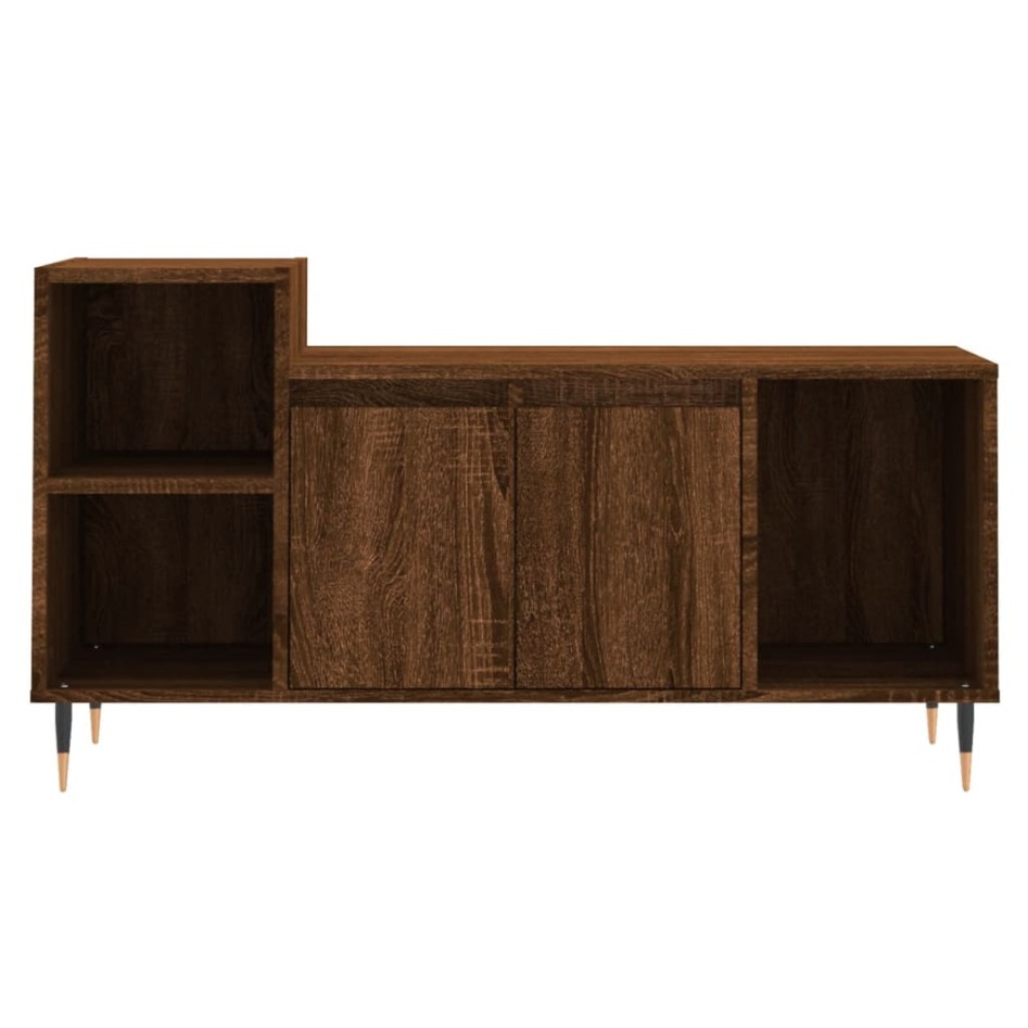 Mueble para TV madera contrachapada marrón roble 100x35x55