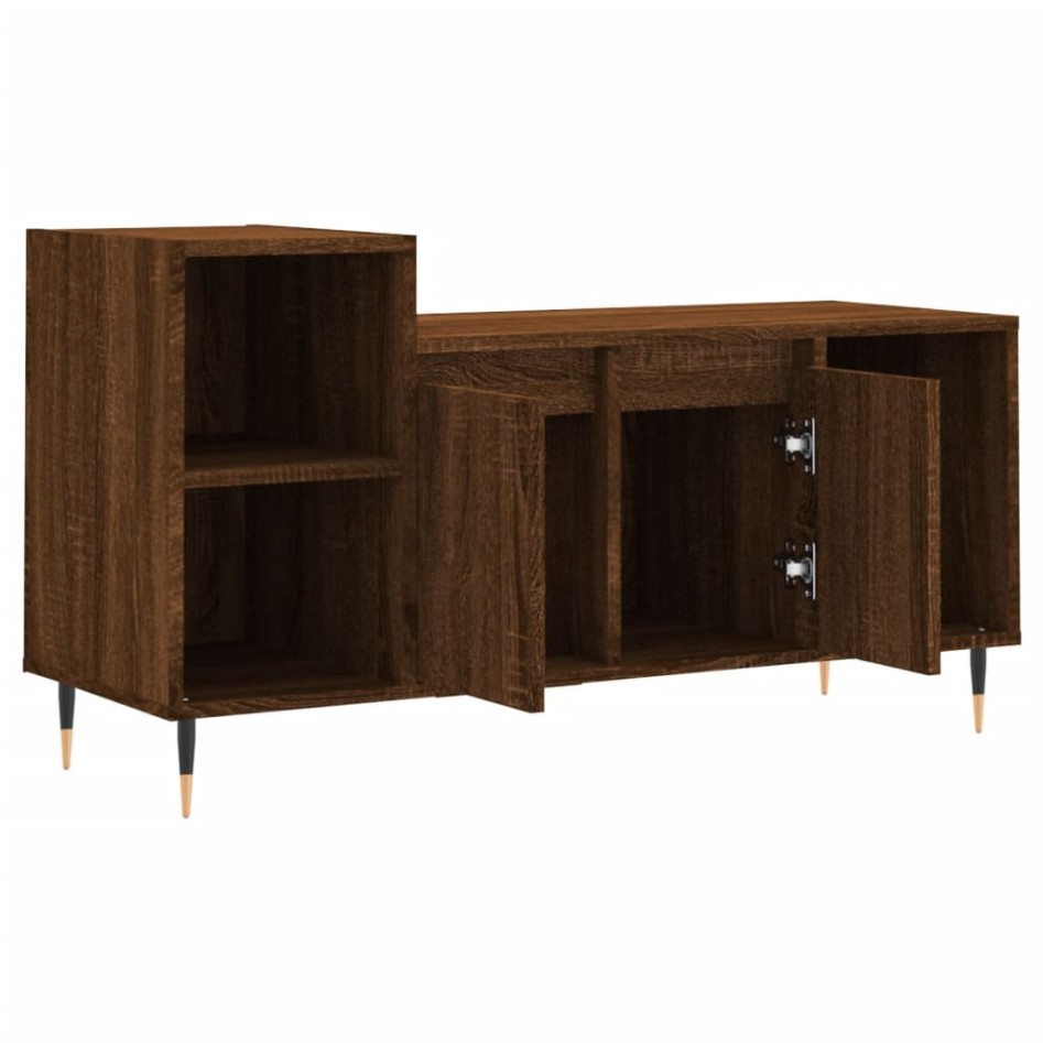 Mueble para TV madera contrachapada marrón roble 100x35x55