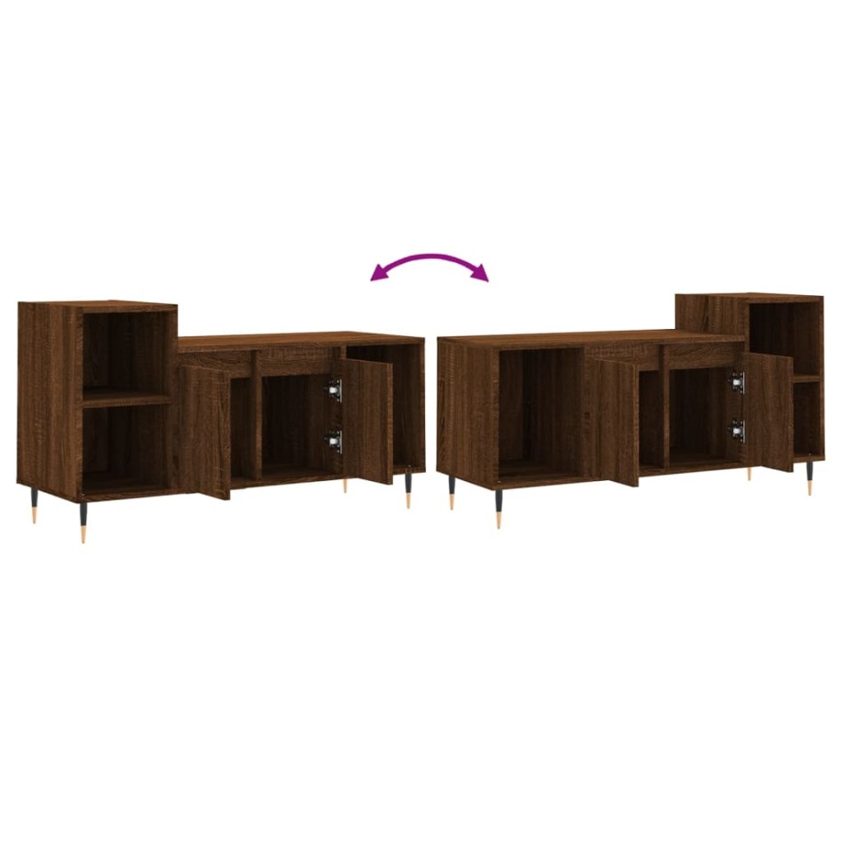 Mueble para TV madera contrachapada marrón roble 100x35x55
