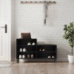 Mueble zapatero madera contrachapada negro 102x36x60 cm