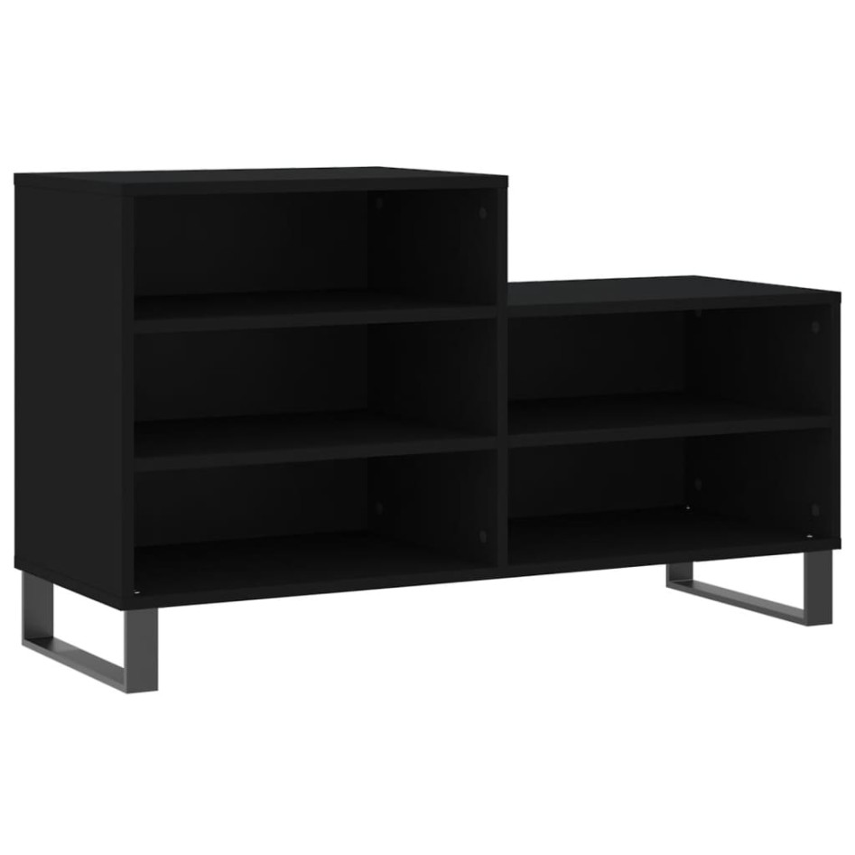 Mueble zapatero madera contrachapada negro 102x36x60