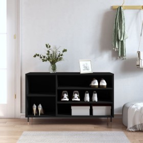 Mueble zapatero madera contrachapada negro 102x36x60