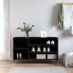 Mueble zapatero madera contrachapada negro 102x36x60 cm