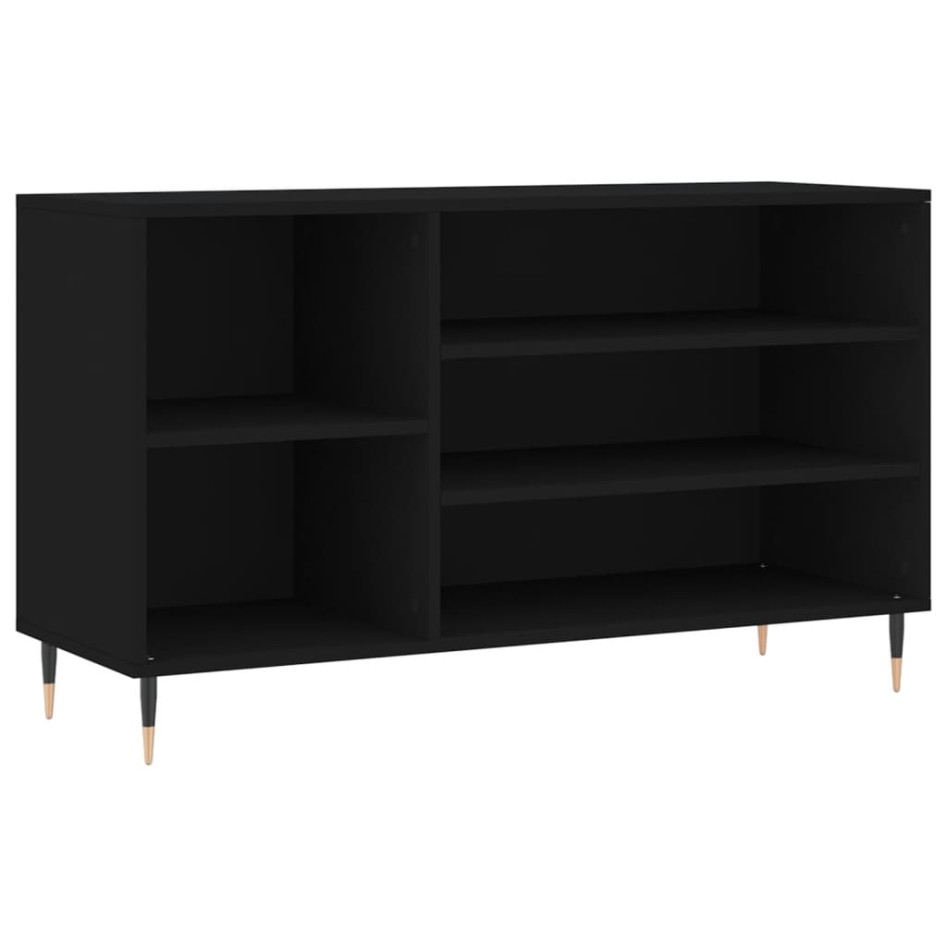 Mueble zapatero madera contrachapada negro 102x36x60