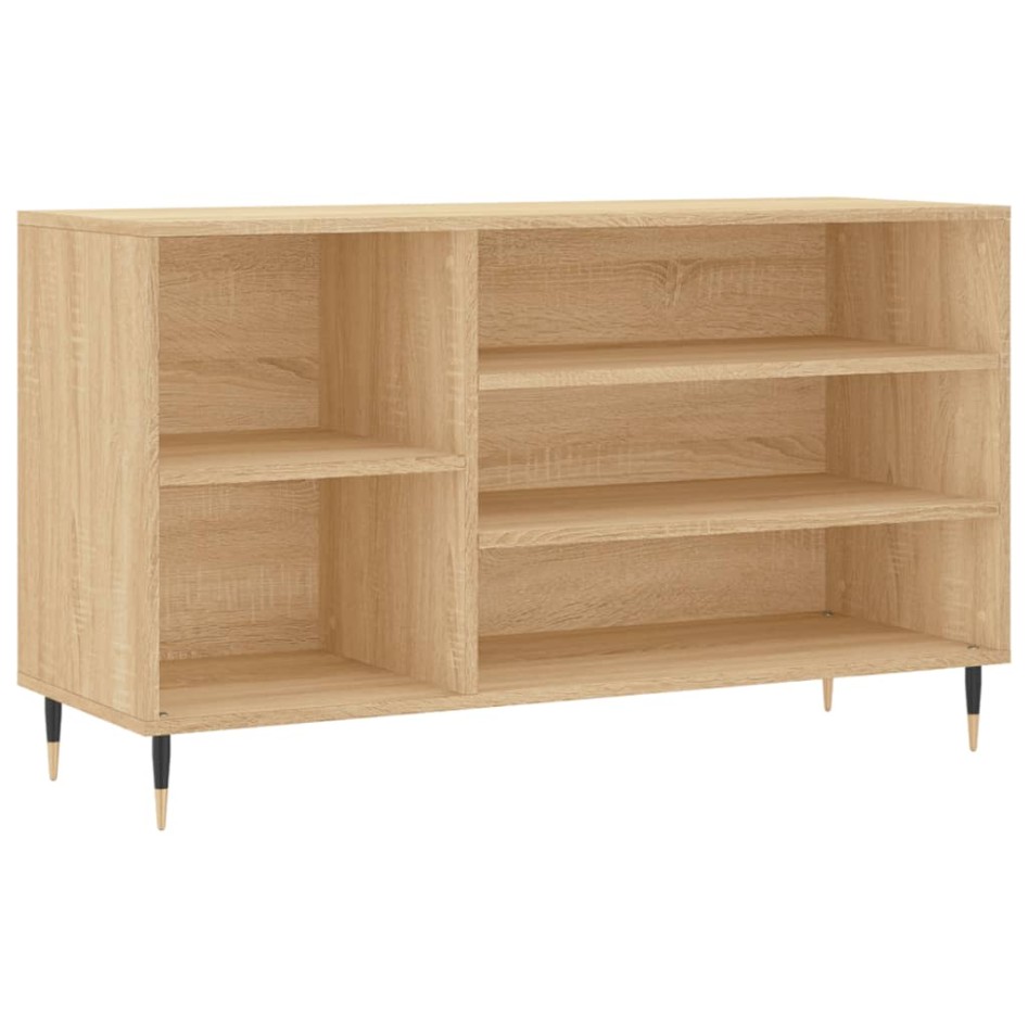 Mueble zapatero madera contrachapada roble Sonoma 102x36x60