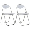 Sillas de comedor plegables 2 unidades cuero sintético blanco