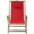 Silla de relax reclinable de bambú y tela