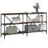 Mesa consola hierro madera ingeniería roble marrón 160x30x75