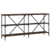 Mesa consola hierro madera ingeniería roble marrón 160x30x75