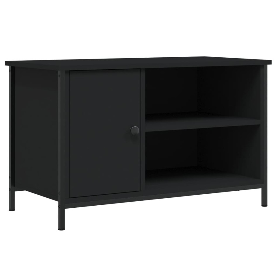 Mueble para TV madera contrachapada negro 80x40x50