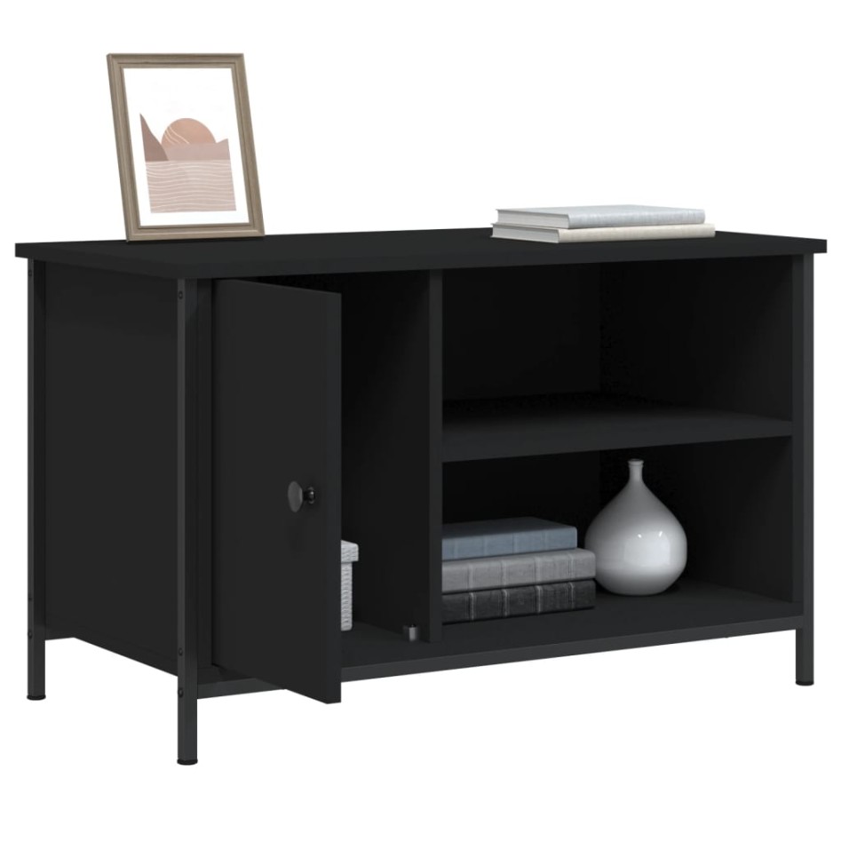 Mueble para TV madera contrachapada negro 80x40x50