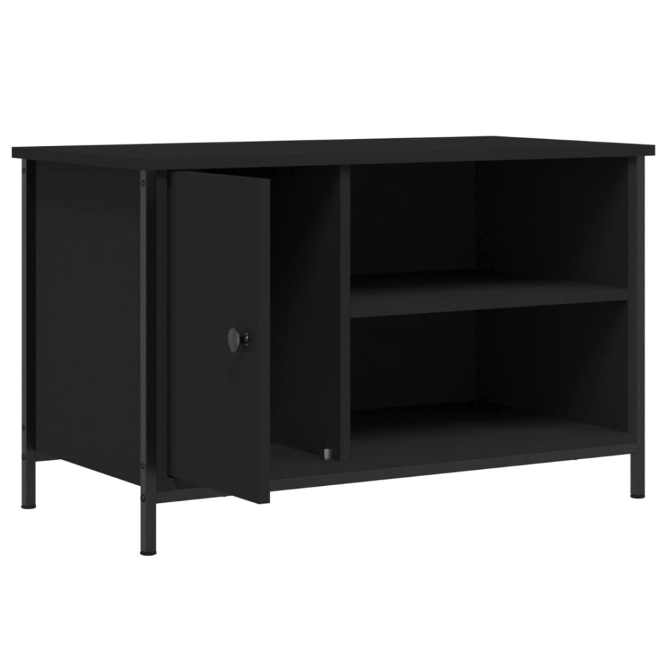 Mueble para TV madera contrachapada negro 80x40x50