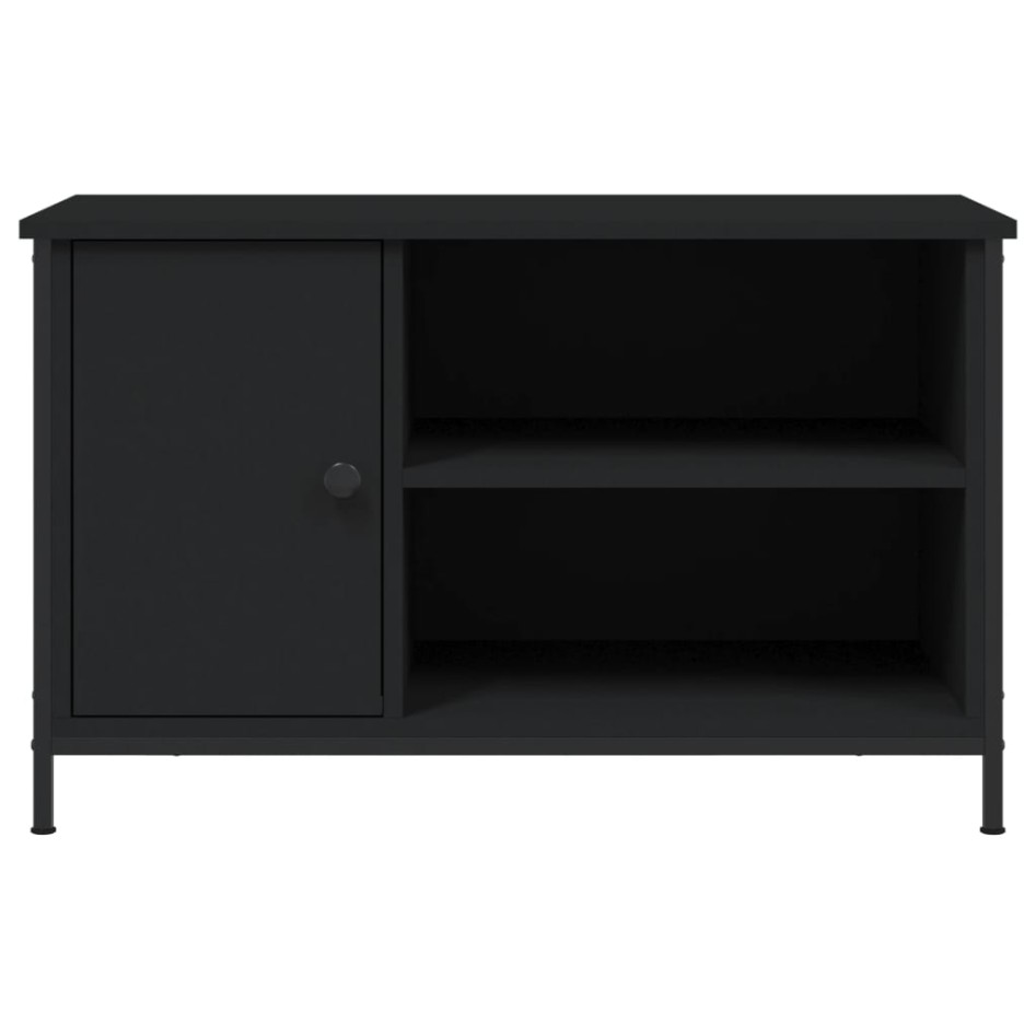 Mueble para TV madera contrachapada negro 80x40x50