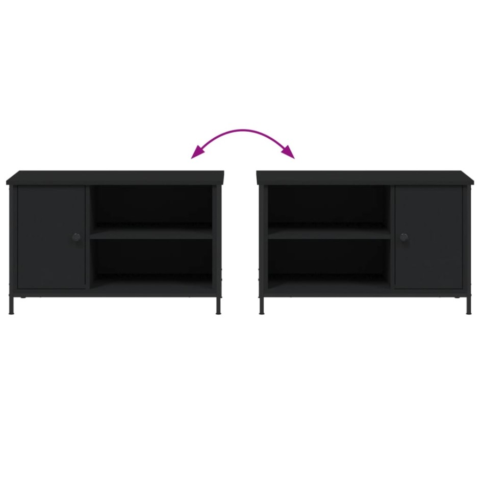 Mueble para TV madera contrachapada negro 80x40x50