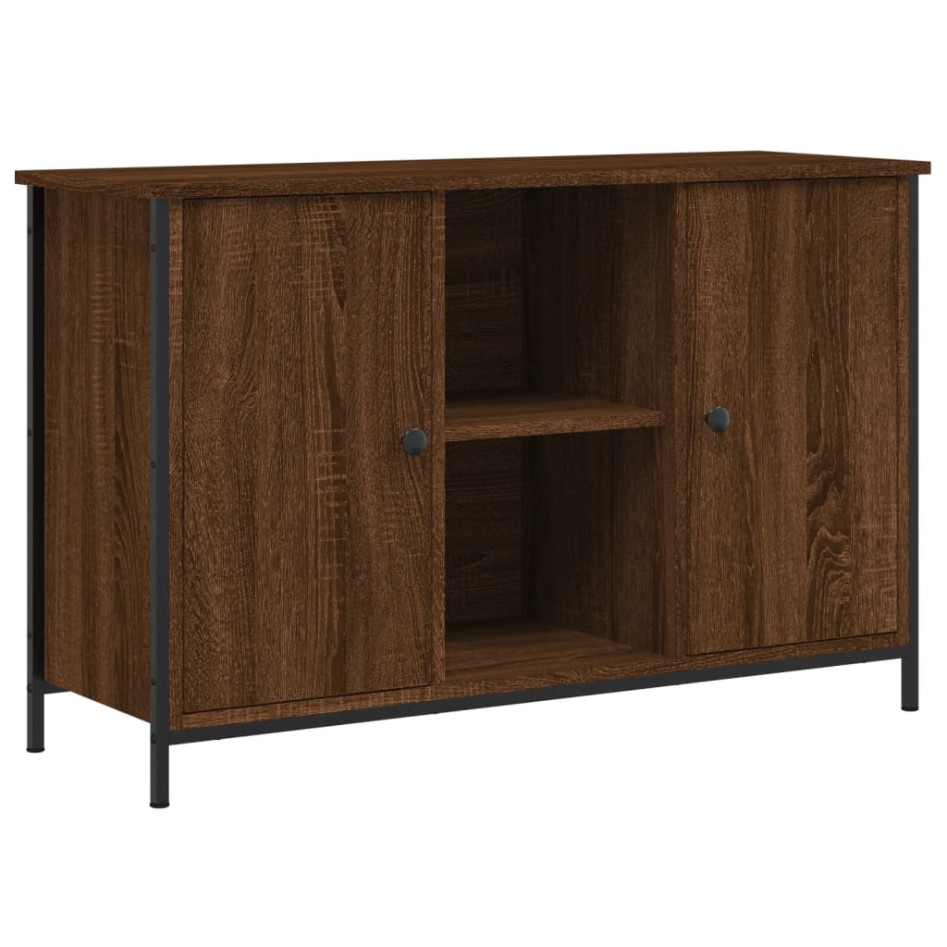 Mueble de TV madera de ingeniería marrón roble 100x35x65