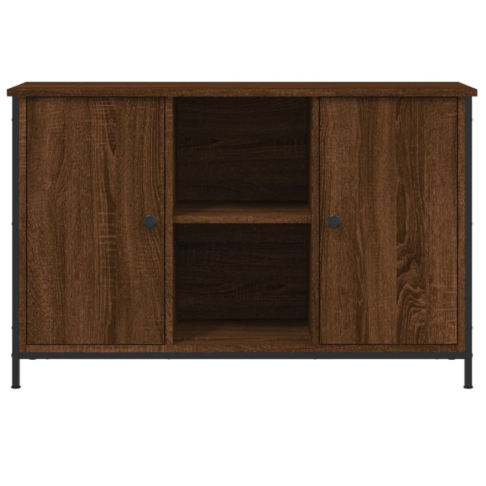 Mueble de TV madera de ingeniería marrón roble 100x35x65