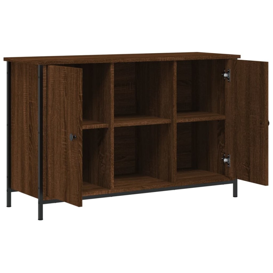Mueble de TV madera de ingeniería marrón roble 100x35x65