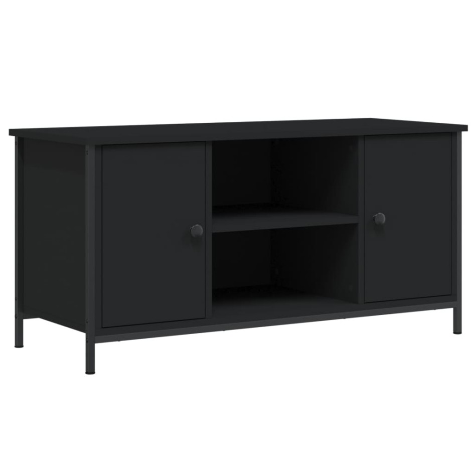 Mueble para TV madera contrachapada negro 100x40x50