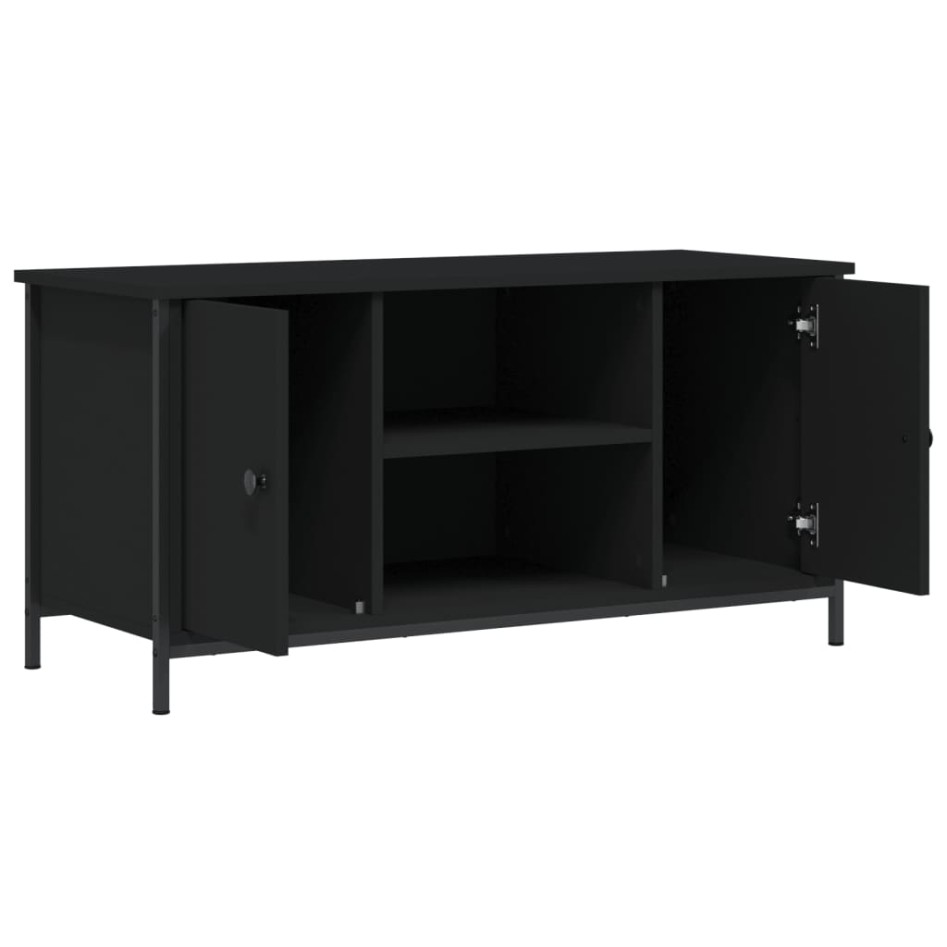 Mueble para TV madera contrachapada negro 100x40x50