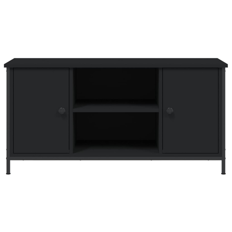 Mueble para TV madera contrachapada negro 100x40x50