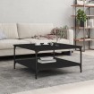 Mesa de centro madera de ingeniería negro 80x80x40 cm