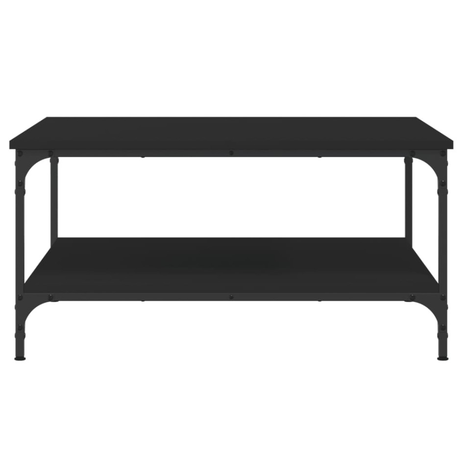 Mesa de centro madera de ingeniería negro 80x80x40