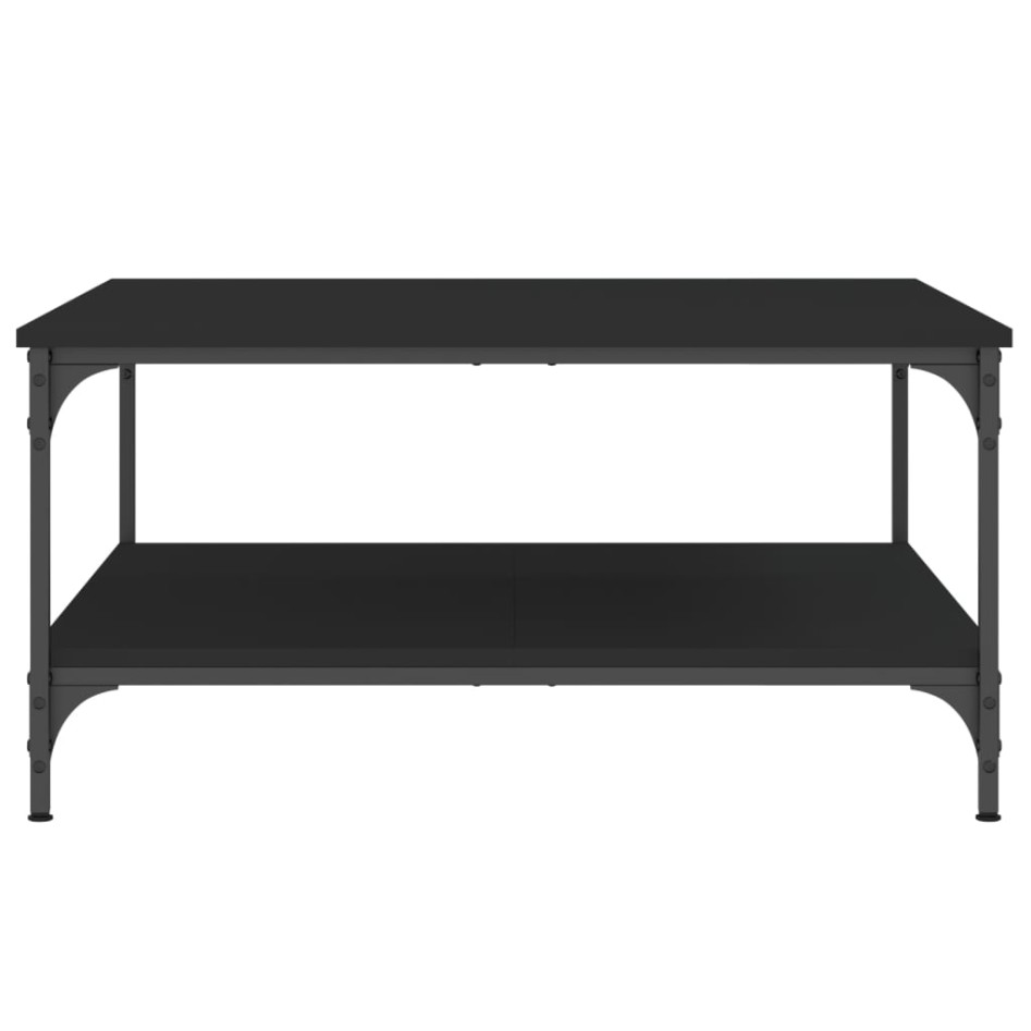 Mesa de centro madera de ingeniería negro 80x80x40