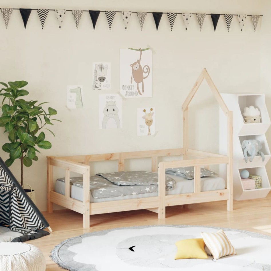Estructura de cama para niños madera maciza de pino 70x140