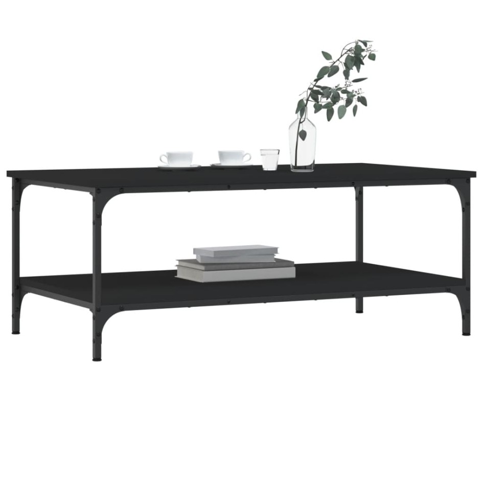 Mesa de centro madera de ingeniería negro 100x55x40