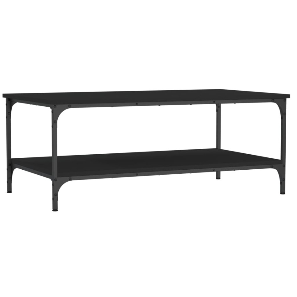 Mesa de centro madera de ingeniería negro 100x55x40