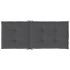 Cojín silla de jardín respaldo alto 4 uds tela gris 120x50x3