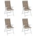 Cojín silla de jardín respaldo alto 4 uds tela taupé
