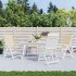 Cojín silla de jardín respaldo alto 4 uds tela beige