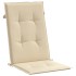 Cojín silla de jardín respaldo alto 4 uds tela beige