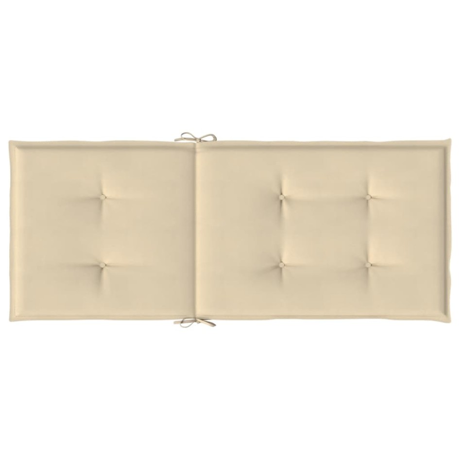 Cojín silla de jardín respaldo alto 4 uds tela beige
